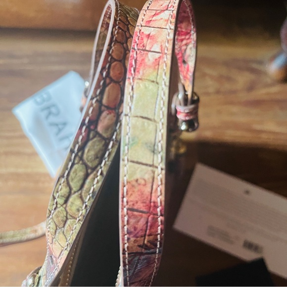 🍂VIVID BRAHMIN MINI ASHER FALL FOLIAGE CROC EMBOSSED LEATHER MELBOURNE! - Picture 11 of 16